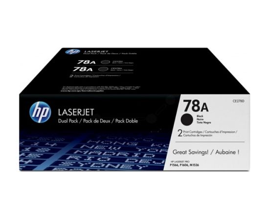 HP CE278AD No.78A Dual Pack Black Cartridge (CE278AD)