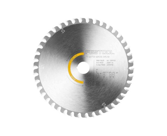 Griešanas disks kokam Festool HW 205765; 168x20 mm; Z42