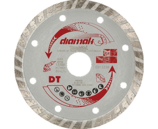 Dimanta griešanas disks Makita D-61151; 115x22,23 mm