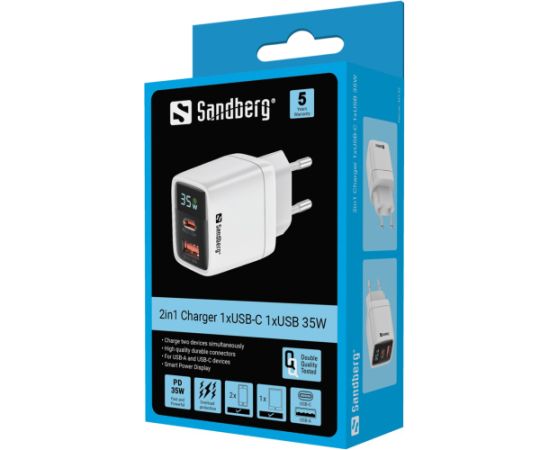 Sandberg 441-52 2in1 Charger 1xUSB-C 1xUSB 35W