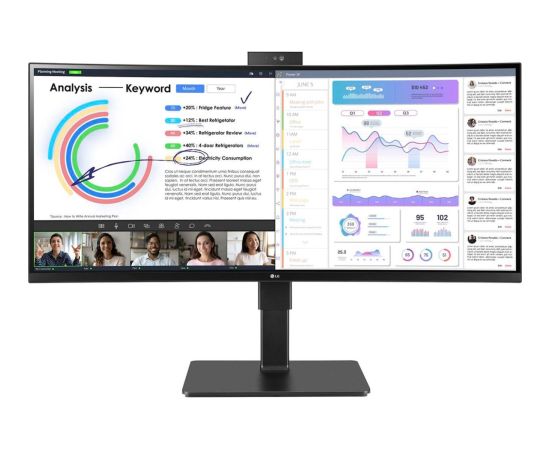 LG 34BQ77QC-B, LED monitor - 34 - black, WQHD, IPS, HDMI, DisplayPort, USB-C