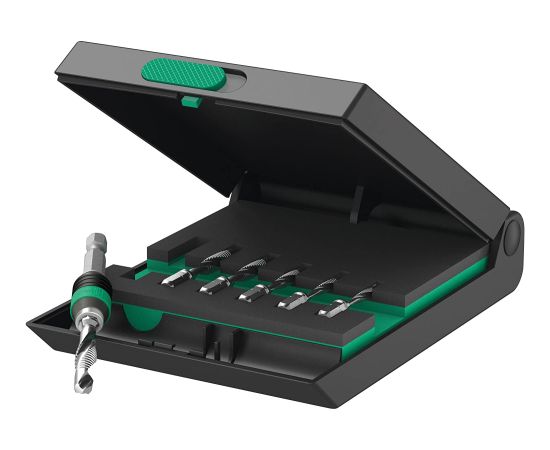 Wera combination tap bit set 847/7, drill & bit set (black/green, 7 pieces)