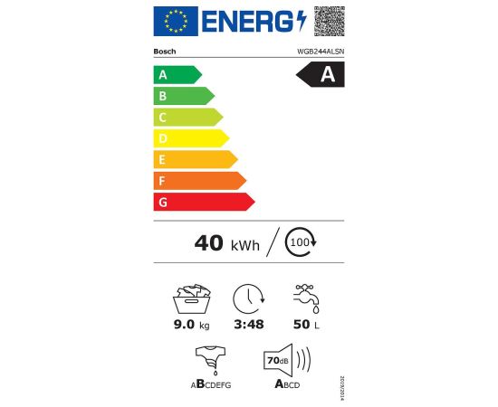 Bosch WGB244ALSN Veļas mašīna 9kg 1400rpm