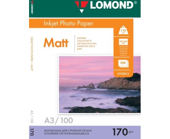 Lomond Photo Inkjet Paper Matte 170 g/m2 A3, 100 sheets, double sided