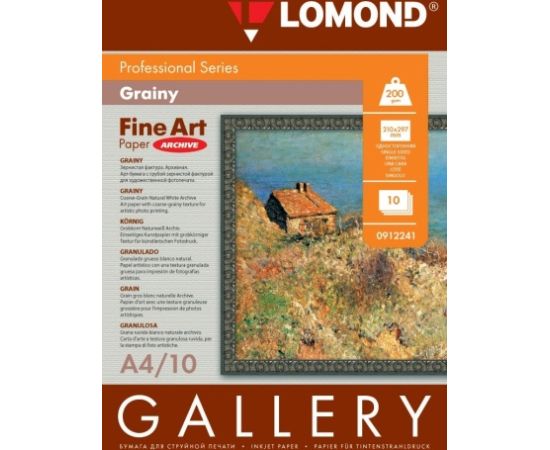 Lomond Fine Art Paper Gallery Grainy 200g/m2 A4, 10 sheets, Coarse Natural White Archive