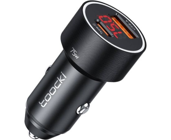 Toocki Car Charger A+C, 75W (Black)