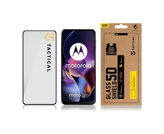 Tactical Glass Shield 5D for Motorola G54 5G|Power Edition Black