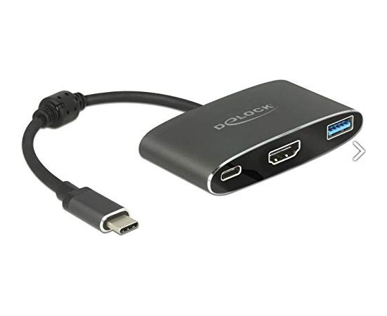 DeLOCK C St>HDMI blue +USB A +USB C PD