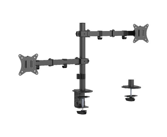 Gembird MA-D2-03 Adjustable desk mounted double monitor arm, 17”-32”, black