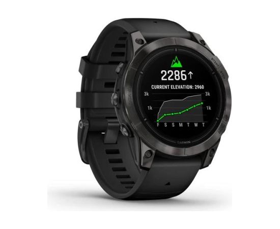 GARMIN epix Pro (Gen 2) Sapphire, 47 mm Carbon Gray DLC titanium Titanium with Black Band