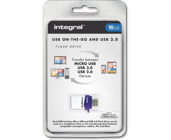 Pendrive Integral Micro Fusion, 16 GB  (INFD16GBMIC3.0-OTG)