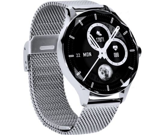 Garett Smartwatch Viva Silver steel Viedpulkstenis AMOLED / IP67 / Find your phone / Music playback control