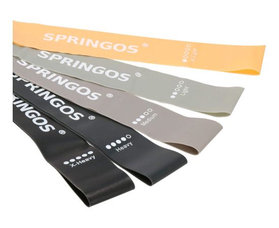 Vingrojuma pretestības lentes, daudzkrāsainas komplekts Springos FA0132