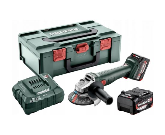 Leņķa slīpmašīna Metabo W 18 L 9-125 Quick; 18 V; 2x5,2 Ah akum.