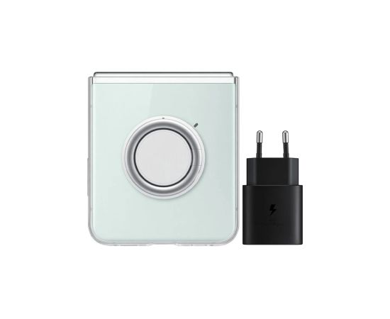 Samsung Z Flip5 Starter Pack USB-C 25W Lādētājs + Caurspīdīgs maciņš