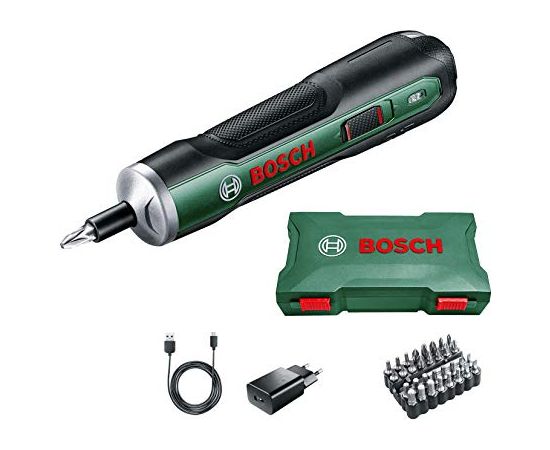 Bosch cordless screwdriver push Drive 3,6Volt (green, 32-piece screwdriver bit set)