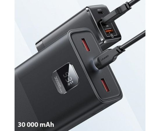 USAMS Powerbank PB68 30000mAh 65W QC3.0+PD Fast Charge + kabel USB-C|USB-C 100W czarny|black ATXLOGTC01 (US-CD185)