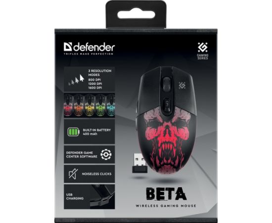 Defender Beta GM-707L mouse Right-hand RF Wireless Optical 1600 DPI