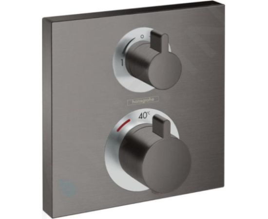 Hansgrohe iebūvējamā termostata Ecostat Square virsapmetuma daļa, ar 2 izejām, brushed black chrome
