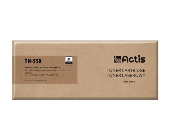 Actis TH-55X toner (replacement for HP 55X CE255X, Canon CRG-724H; Standard; 12500 pages; black)