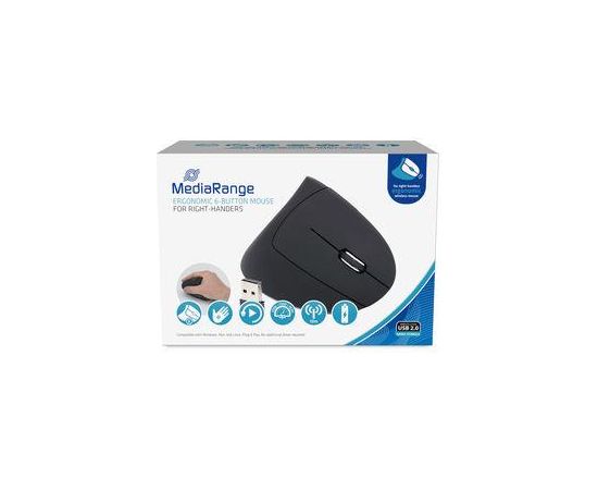 MOUSE USB OPTICAL WRL 6-BUTTON/RIGHT BLACK MROS232 MEDIARANGE