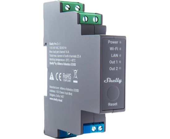 Dual-channel smart relay Shelly Pro 2