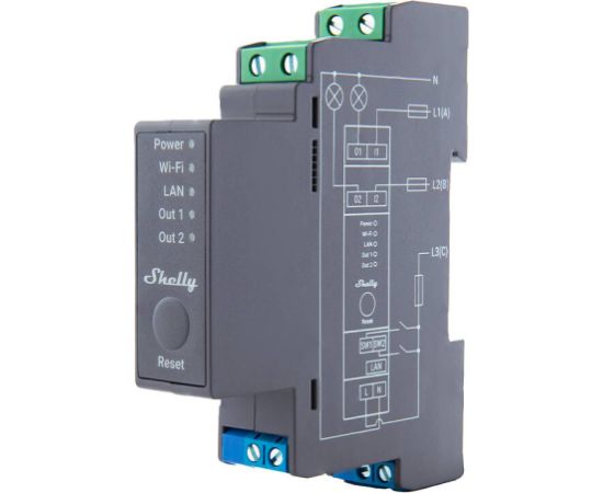 Dual-channel smart relay Shelly Pro 2