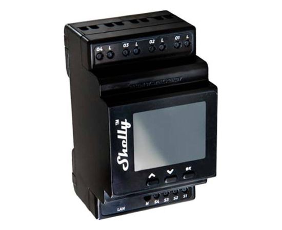 DIN Rail Smart Switch Shelly Pro 4PM with power metering, 4 channels