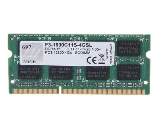 NB MEMORY 4GB PC12800 DDR3/SO F3-1600C11S-4GSL G.SKILL