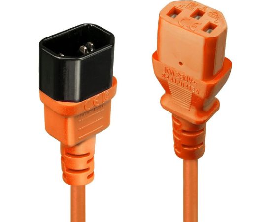 CABLE POWER IEC EXTENSION 0.5M/ORANGE 30473 LINDY