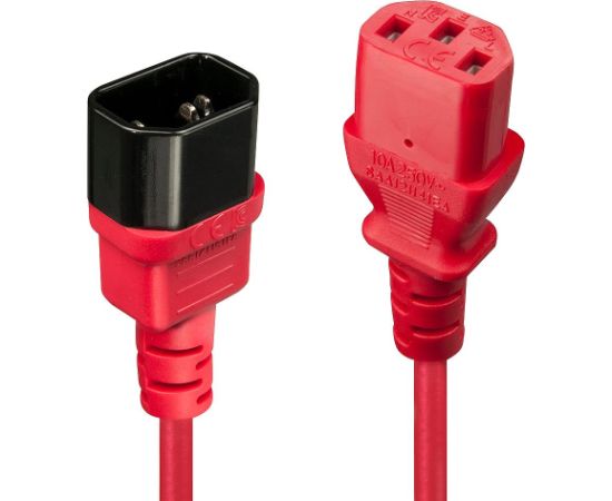 CABLE POWER IEC EXTENSION 0.5M/RED 30476 LINDY