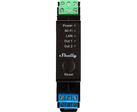 DIN Rail Smart Switch Shelly Pro 2PM with power metering, 2 channels