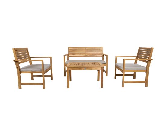 Garden furniture set FORTUNA table, bench and 2 chairs, acacia