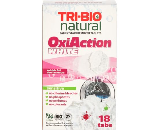 TRI-BIO TABLETES VEĻAS MAZGĀŠANAI OXY-ACTIOON WHITE, 18 TAB - 0139