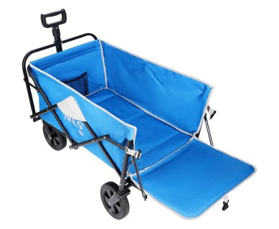 Saliekami kempinga ratiņi NC1606 FOLDING WAGON GRAY-BLUE NILS CAMP