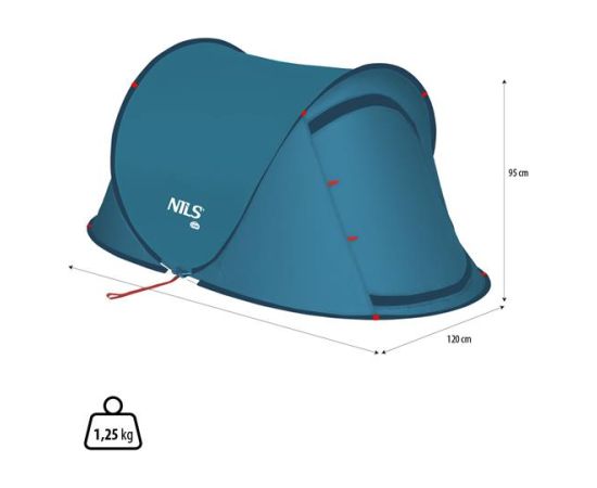 Telts NC3743 CAMPING TENT BLUE NILS CAMP