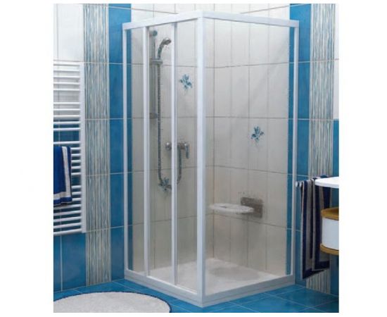 Ravak Shower fixed wall APSS-90 white+glass Grape