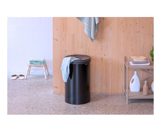 BRABANTIA Veļas grozs, 60L, Matt Black - 242380