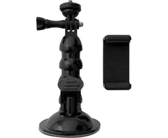 Hurtel Крепление GoPro с присоской для спортивных камер GoPro, DJI, Insta360, SJCam, Eken + адаптер для смартфона (автомобильная присоска GoPro)