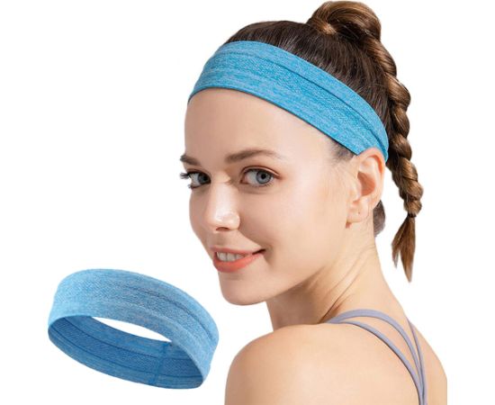 Hurtel Elastic fabric headband for running fitness blue