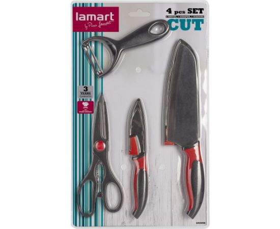 4 pcs set - 2 knives, scraper, scissors Lamart LT2098