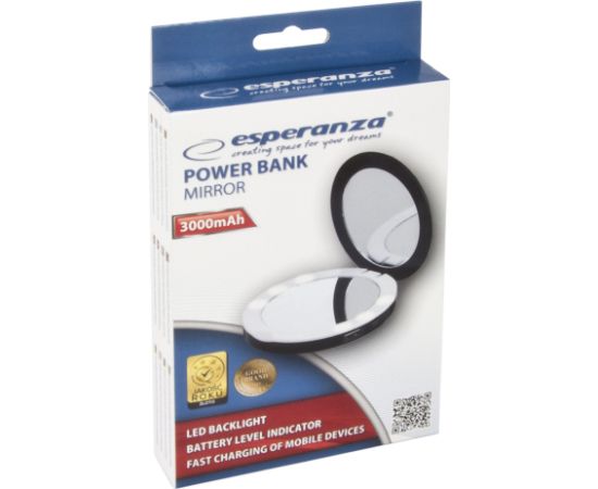 Power Bank Esperanza EMP121K 3000MAH Mirror Black