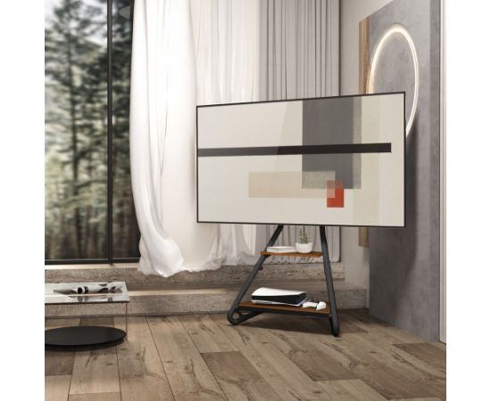 Maclean MC-455 Freestanding Corner TV Stand in Bauhaus Style, Free-standing TV Holder with Two Levels, Made of Wood, Load Capacity up to 10 kg, TV Mount up to 40 kg, 37-75'', Max. VESA 600x400, Max. Height 1460mm