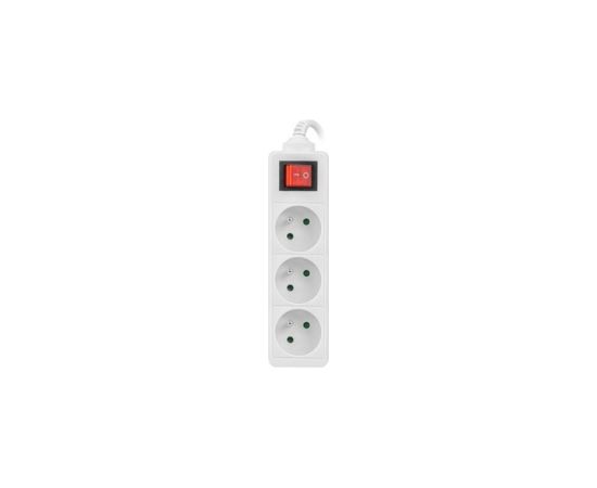 LANBERG POWER STRIP 3M WHITE, 3X 230V PL, WITH SWITCH