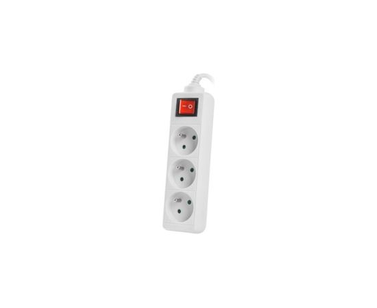 LANBERG POWER STRIP 3M WHITE, 3X 230V PL, WITH SWITCH