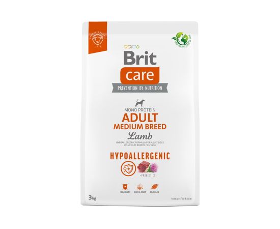 BRIT Care Hypoallergenic Adult Medium Breed Lamb - dry dog food - 3 kg