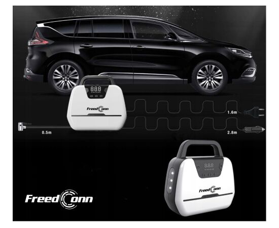 Kompresor samochodowy FreedConn ATJ1866 12V/230V LED LCD Citi auto piederumi