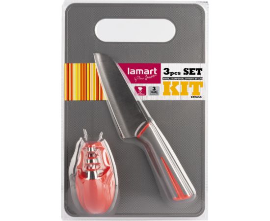 3 pcs set knife, sharpener, cutting board Lamart LT2099