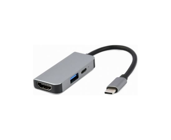 Dokstacija Gembird USB Type-C 3-in-1 Silver