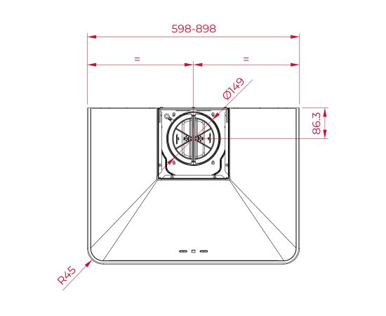 Wall mounted hood Teka DOS 60.2VN